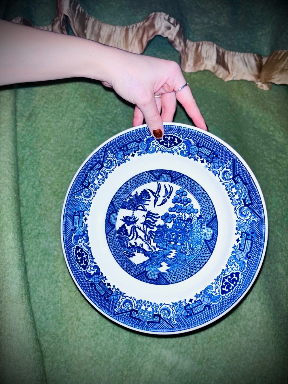 Vtg 50s Blue Willow Ware Royal Ironstone China 10.5” Dinner Plate